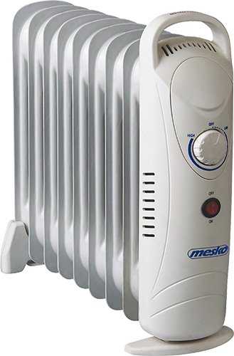 Mesko Radiator Oil 8 Elementos, Regulador Temperatura, Thermostat Low Consumo, Laptop White 1000W Ms 7805