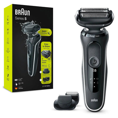 Braun 51-W1500S Shaver Seco And Húmedo, Black White — image 1