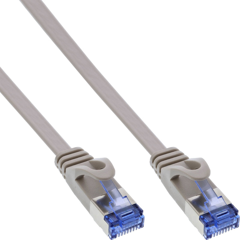 Inline Network Cable Flat , U/FTP, CAT.6A, Grey 1M