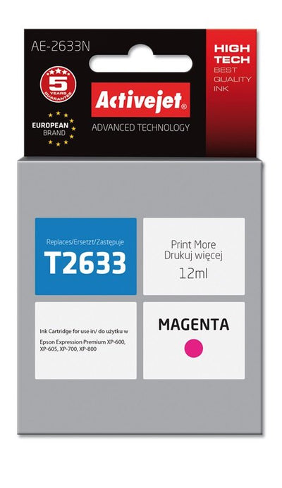Activejet Ink AE-2633N (reemplazo Epson 26 T2633 - Supreme - 12ML - Magenta — image 1