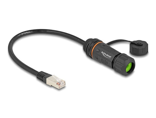 Delock 88147 Cable RJ45 Male a RJ45 Female CAT.6A Empotrar With Rosca M20 And Housing IP68 Resistant Polvo And — image 1