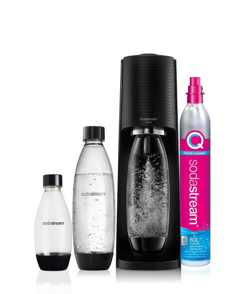 Sodastream Soda Maker Terra Megapack Qc Black Incl 3 Bottles (2270214)