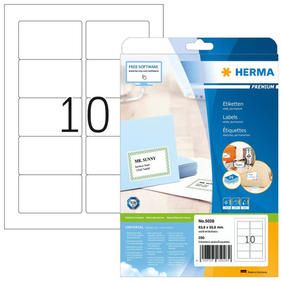 Herma Labels Premium A4 White 83,8X50,8MM Paper 250 Units — image 1