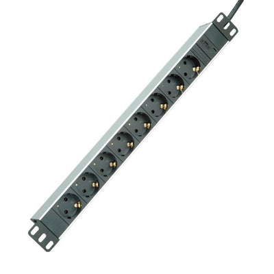 48,26CM 19PULGADAS Power Strip Plugs 8VÍAS + C14-CONECTOR Male Aluminium 2M — image 1