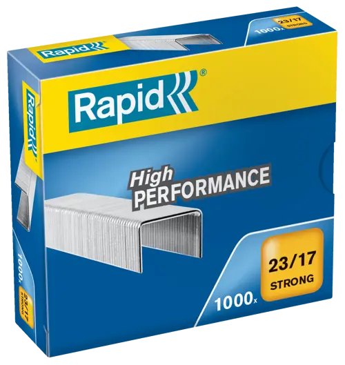 Rapid Strong Box Of 1000 Staples 23/17 - 110A 140 Hojas - Alambre Reforzado Galvanizado - Patilla 17MM
