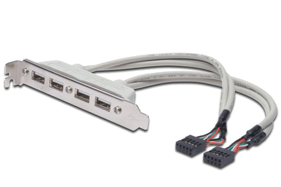 Digitus Bracket 4 Ports USB 2.0 Connector Ext Motherboard 2 X 10 Pin 2,54MM AK-300304-002- And — image 1