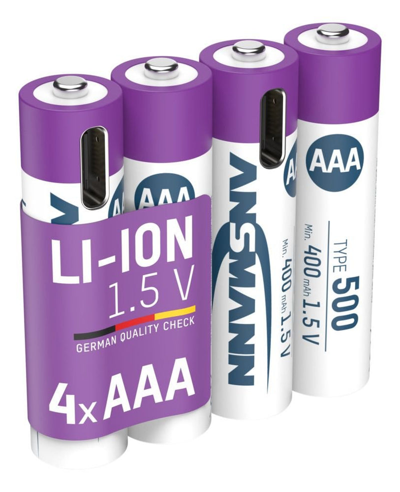 Ansmann 1311-0028 Batteries Recargables Litio Micro Aaa Type 500 (min. 400MAH) Pack 4