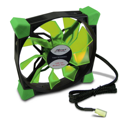 Inter-tech Cobanitrox N-120-GR Housing Computer Fan 12CM Black Green Black/Green Fan 12CM, 1200 Rpm, 19 — image 1