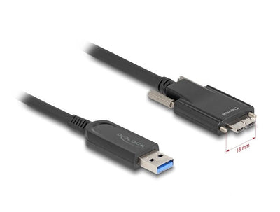 Delock 83212 Cable Óptico Activo USB 10Gbps-a Male USB 10Gbps Type Micro-b Male With Screws 7,5M — image 1