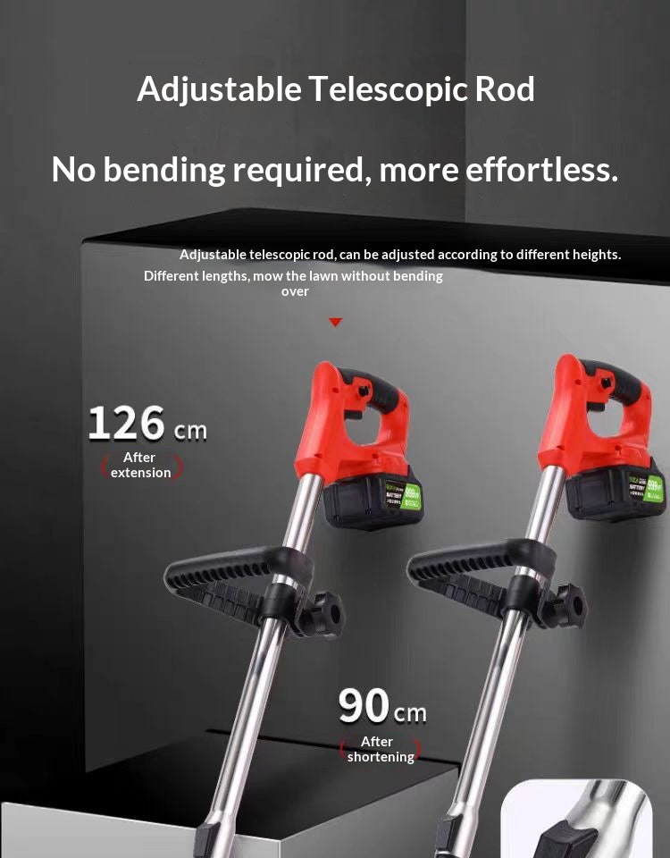 High-Power Cordless Electric Lawn Mower  Compact Lithium-Ion Battery Powered Grass Trimmer For Household Use