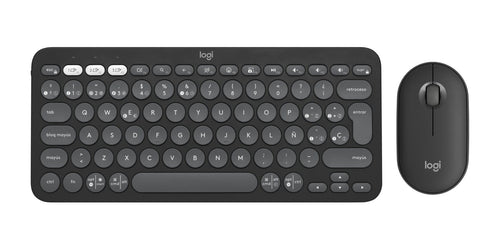 Logitech Keyboard Spanish + Mouse Pebble 2 Combo RF Wireless + Bluetooth QWERTY Graphite — image 1