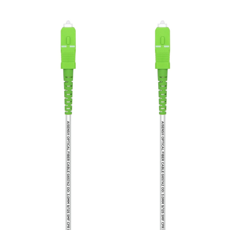 Aisens Cable Fibre Optic G657A2 3.0 9/125 Smf Simplex Cpr Dca Lszh - Sc/Apc-sc/Apc - 10M - White