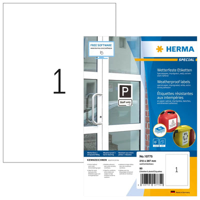Herma 10775 - Labels Impermeables Paper Special Din A4 (210 X 297MM, 80 Hojas — image 1