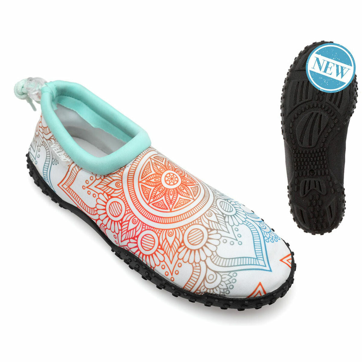 Slippers White Mandala Adults unisex