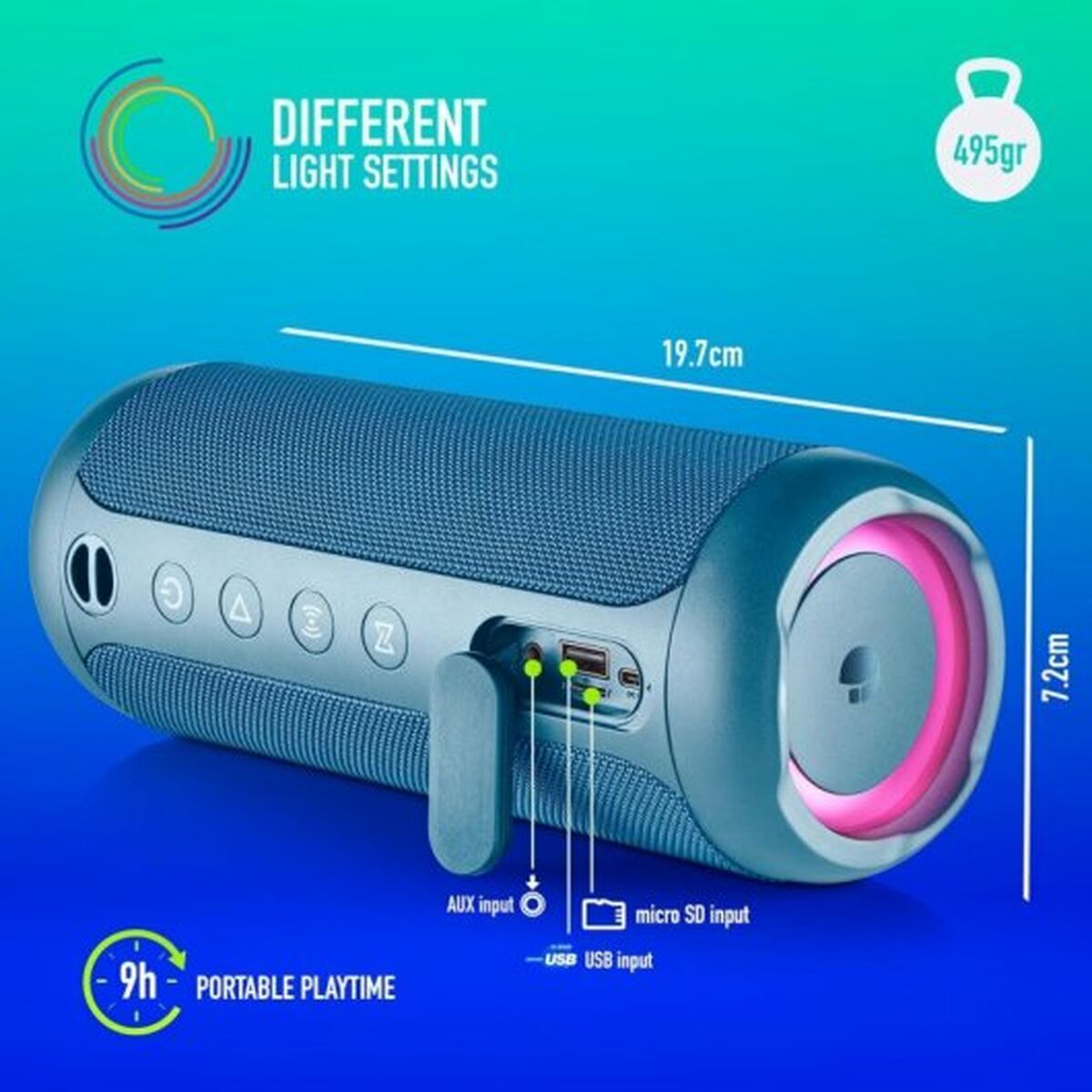 Ngs Portable Bluetooth Speakers Ngs Roller Furia 2 Blue Blue 15 W