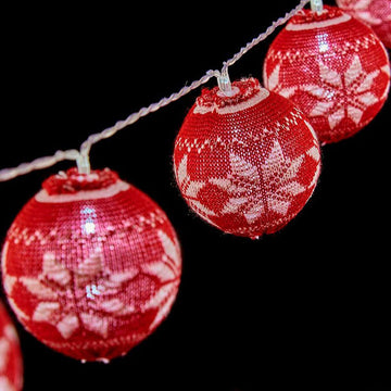 Wreath of LED Balls Krist+ White Red 2 m Ø 6 cm