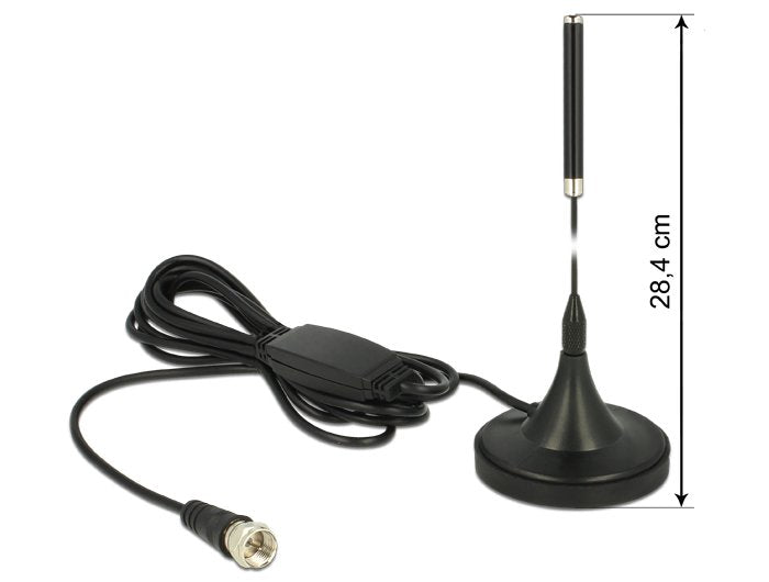 Delock Dab + Antenna F Connector Male 0 dB Omnidirektional With Magnética Base Starr Black