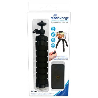 Mediarange Mini Tripod With Frame Flexible, Shutter Release Remoto, Black — image 1