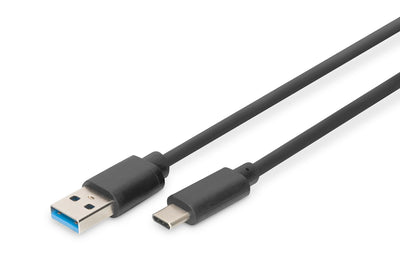 Digitus 1M, USB 3.0-C/USB 3.0-A USB Cable 3.2 Gen 1 (3.1 Gen 1) USB C USB a Black — image 1