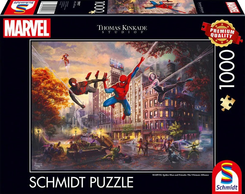 Schmidt Spiele Thomas Kinkade Studios: Marvel Spider-man & Friends - The Ultimate Alliance, Rompecabezas 1000