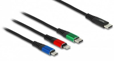 Delock Cable Charging USB 3 1 Tipo-a a 2 X Lightning™ / USB Type-c™ 30CM — image 1