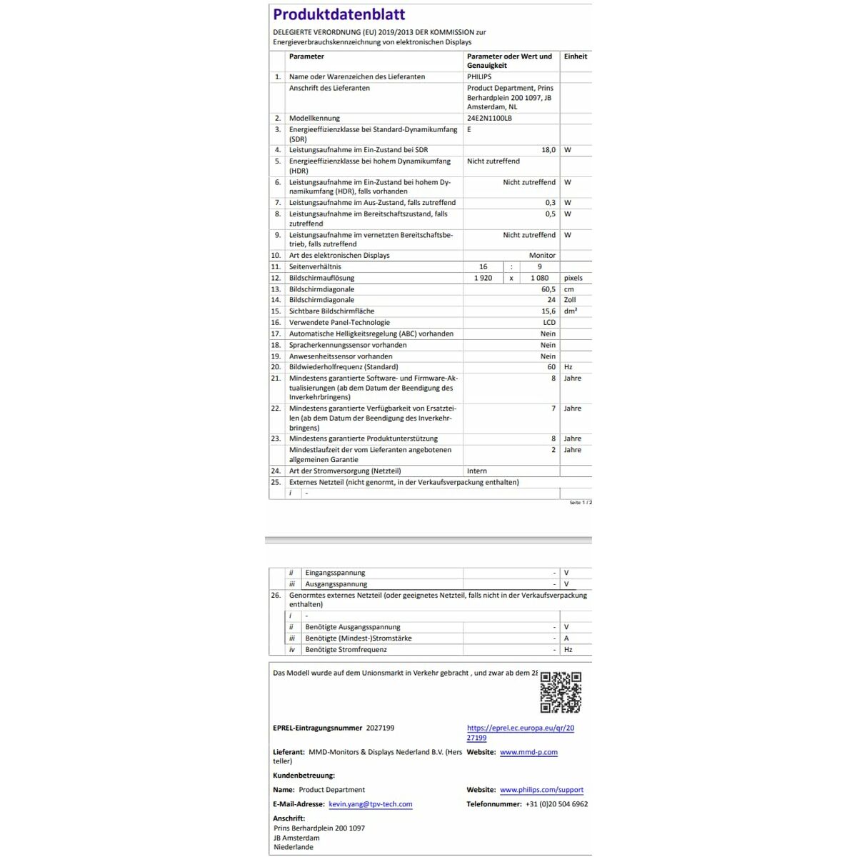 Philips Monitor Philips 24" Full Hd