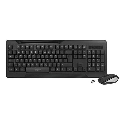 Logilink German Keyboard And Wireless Mouse Wl Black 1000DPI Combo — image 1