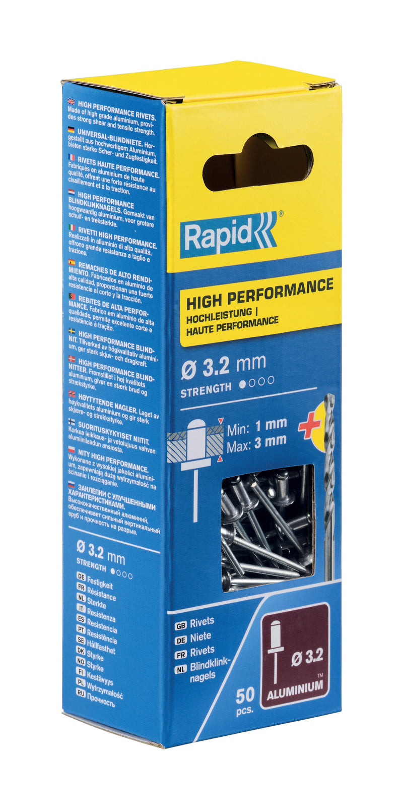 Rapid Blister 50 Remaches Ø3.2X6MM. Alu + Drill Bit 5001528