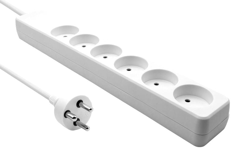 Microconnect MC-GRU0605DKW Base Múltiple 5M 6 Salidas AC Indoor White