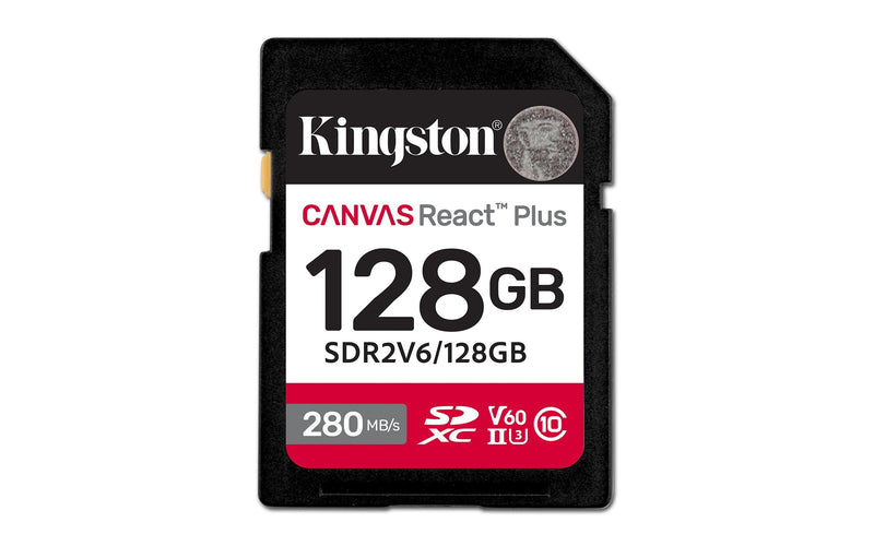 Kingston Sdxc 128GB Canvas React Plus Sdxc Uhs-ii 280R/100W U3 V60