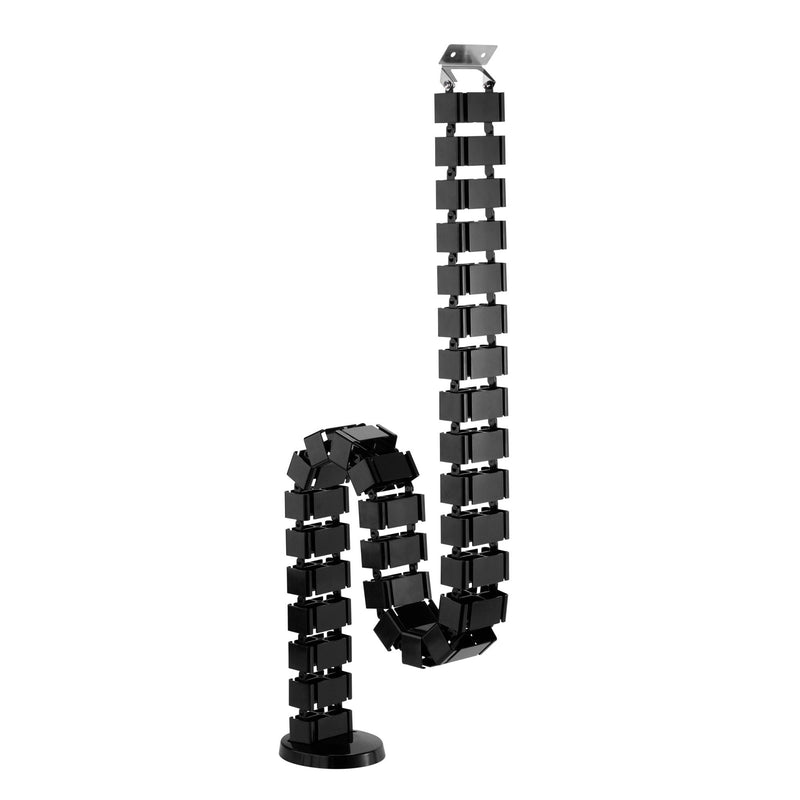 Inline Pasacables Flexible Escritorios Regulables Height 4 Compartimentos, 68X36MM Max. 1,28M, Black