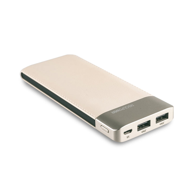 Realpower Powerbank PB-8000 Fashion Champagner (lederoptik)