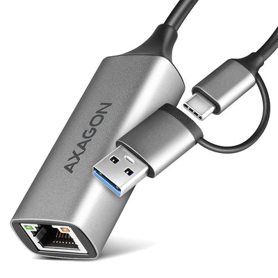 Axagon Adapter Ade-txca Gigabit Ethernet, USB-C + USB-A - Titangris — image 1