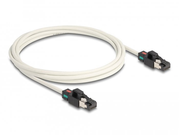 Delock Network Cable RJ45 Connector Male a Male CAT.6A S FTP Con Rotating Brand Color 2M Blanco