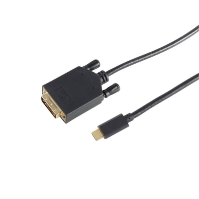 S-conn 10-58025 Cable 1M DVI-d USB Type-c Black — image 1