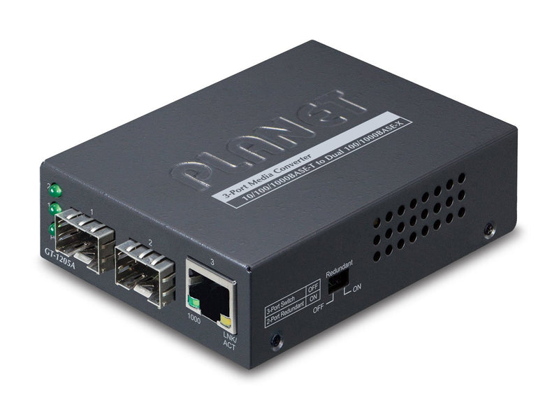 Planet GT-1205A Convertidor Medio 1000 Mbit/S Black