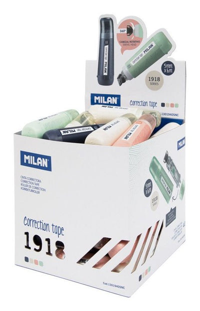 Milan 1918 Bucket Expositor 40 Cintas Correctoras Cilindrias - Dimensions 5X6M - Rotacion Punta 360º - Colours — image 1