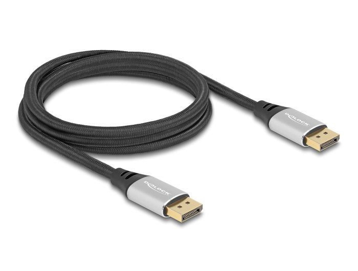 Delock 80634 Cable DisplayPort 16K 60 HZ 2M Metal Silver