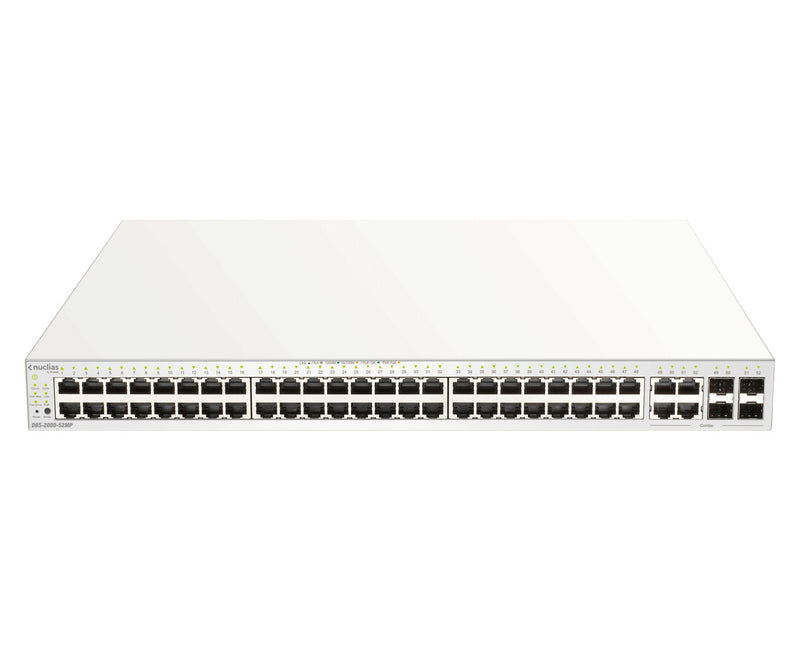 D-link Switch Smart Nuclias Cloud 52 Ports 10/100/1GBIT W/4 Gbit.sfp 370W PoE + Switch 52 Ports/ 48XGIGABIT Po