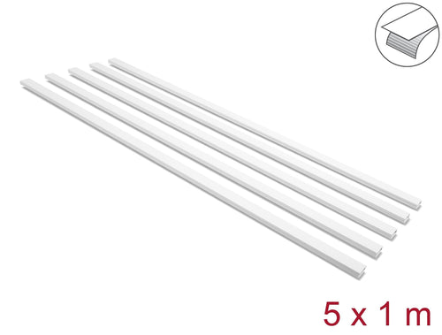 Delock Canaleta Cables Self-adhesive With Schiebedeckel 25 X 10MM - Length 1M Pack 5 White — image 1
