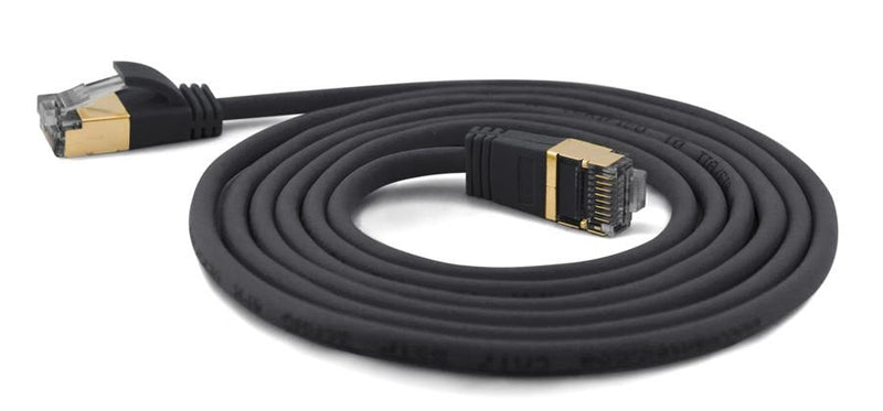 Wantecwire Sstp, Cable Connection CAT.7 Slim And Round Connector CAT.6A, D 4MM, Black Length 0,10M