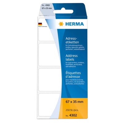 Herma Labels Without Fin Paper White 67X35 Mm Matte 250 Pieces — image 1