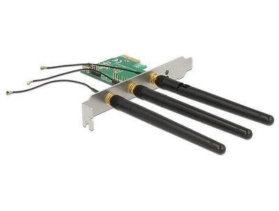 Delock 89568 Card Pci Express X1 1 X Slot Clave a M.2 Internal With 3 Antenas Externas - Factor Forma Low Perf — image 1
