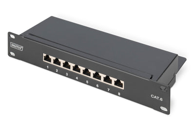 Digitus Patch Panel CAT.6 8PORT 1HE, Black Desktop, 10'' — image 1