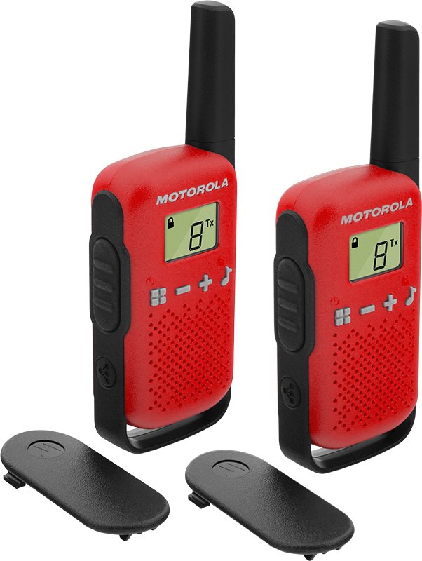 Motorola Walkie-talkie TLKR-T42 Red Packs 2 PMR446/8KM/16CANALES/500MW/Clip Cinturon 59T42REDPACK