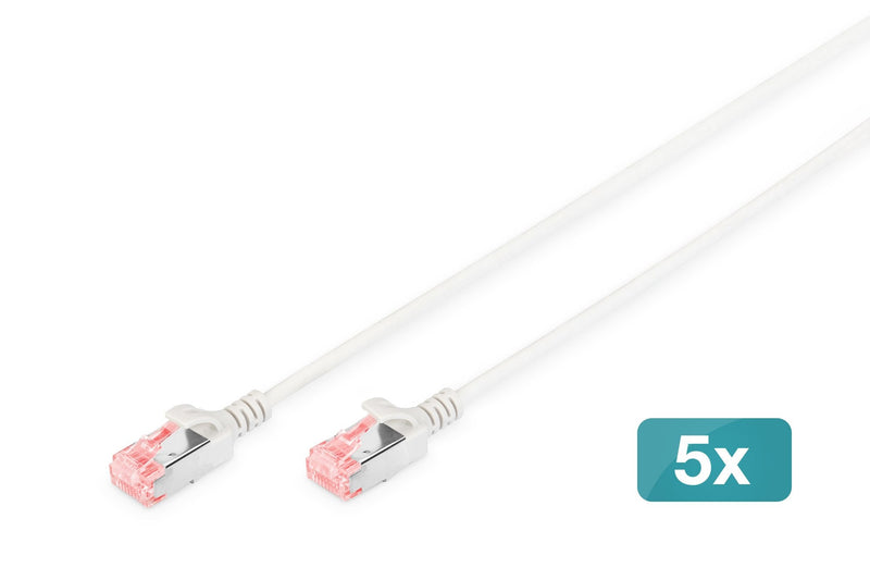 CAT.6 U/FTP Slim Patch CORD5P Cabl Awg 28/7 10M 5 Piezas Gris
