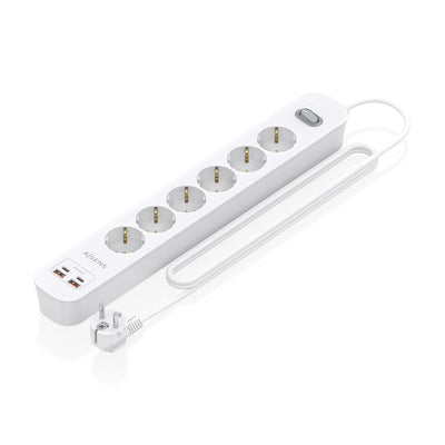 Aisens Power Strip With Switch ASPS-2A2C16-W 6 Sockets Power 2 USB 2 USB Type-c Cable 1.4M White — image 1