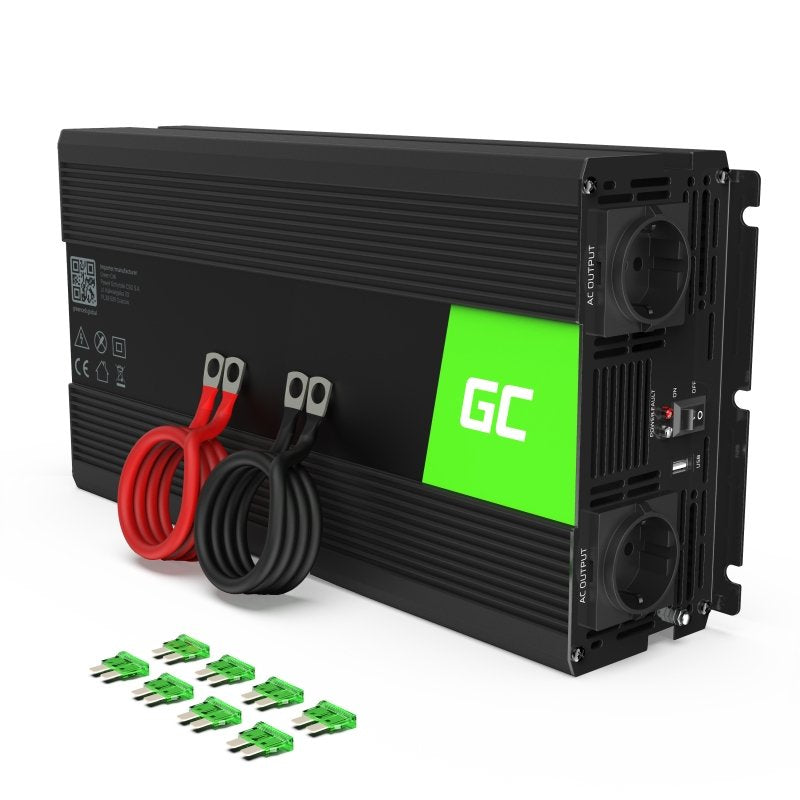 Green Cell INV22 Adapter And Inversor Power Auto 1500W Black