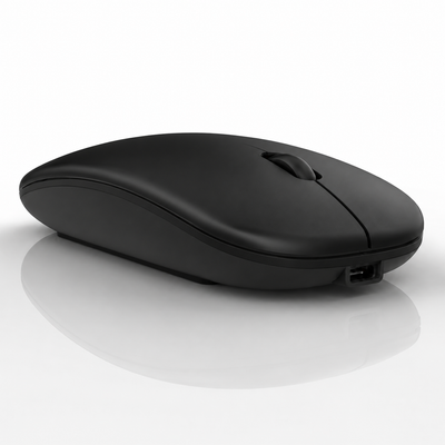 Mouse Wireless Rechargeable 2 1 Bluetooth + USB 2.4G 1600 DPI Ergonómico Black — image 1