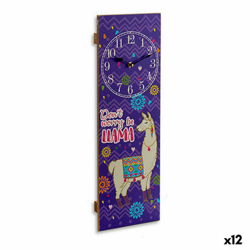 Wall Clock Gift Decor Llama 2,5 x 60 x 20 cm (12 Units)